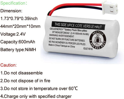 BT162342 BT262342 Battery Compatible with BT183342 BT283342 BT166342 BT266342 Vtech CS6114 CS6419 CS6719 At&T EL52300 CL80111 Cordless Phone(Pack of 2)