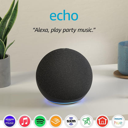 Echo (Newest Model), Alexa Speaker with Premium Sound, Ideal for Large Bedrooms, Living Rooms and Kitchens, Charcoal