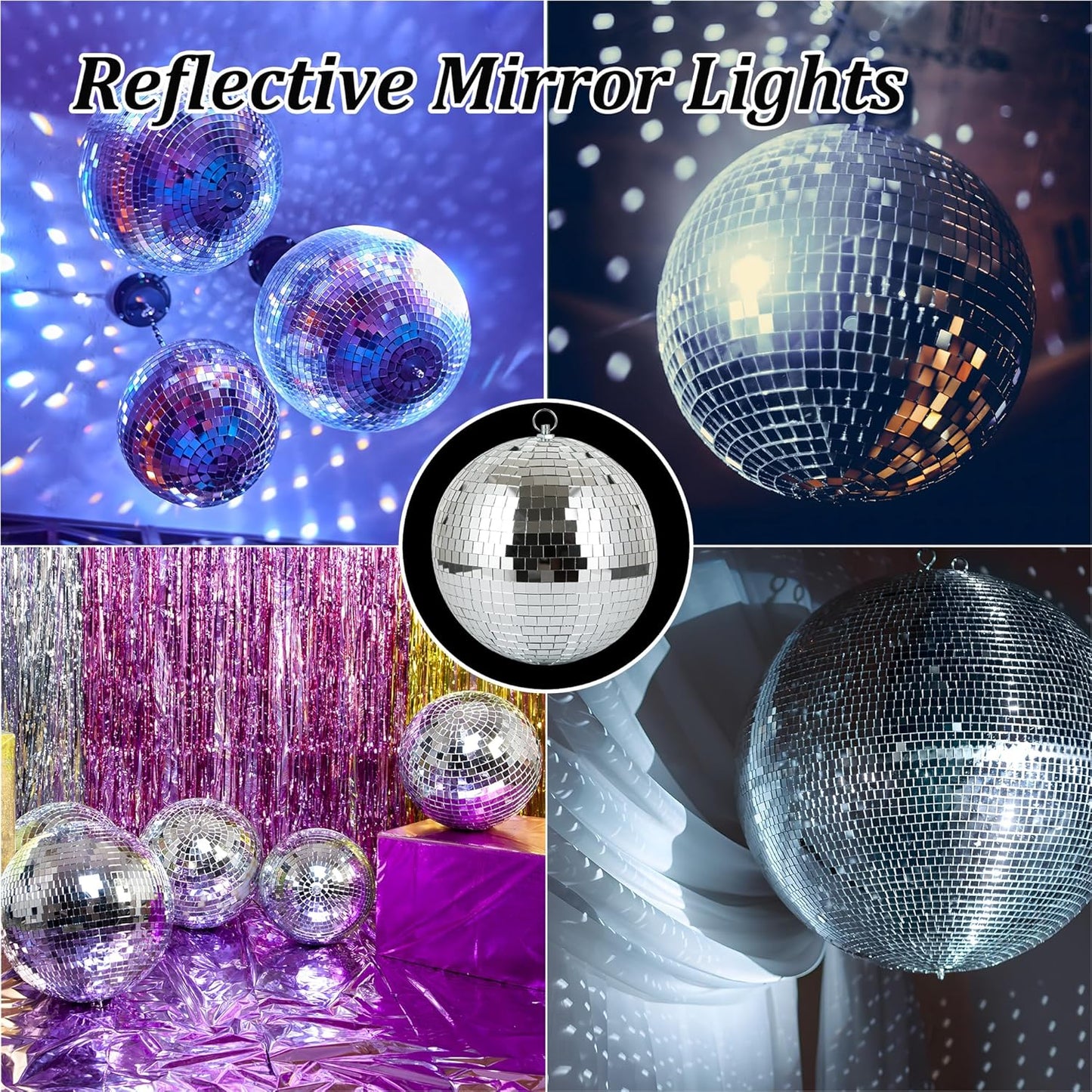 8Inch Disco Ball Decor Mirror Balls Hanging Disco for Party Decorations Wedding Home